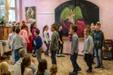 Kids walk in rhythm during class