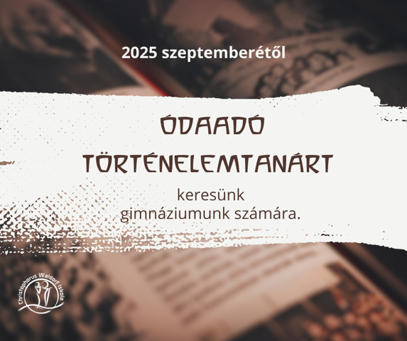 Óraadó történelemtanárt keresünk.
