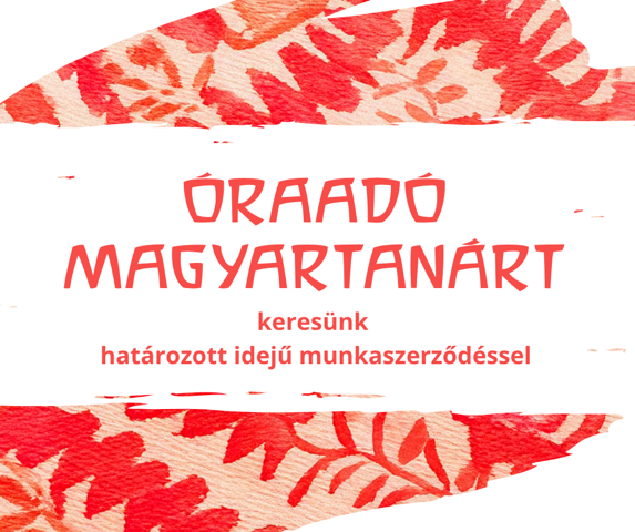 Óraadó magyartanárt keresünk